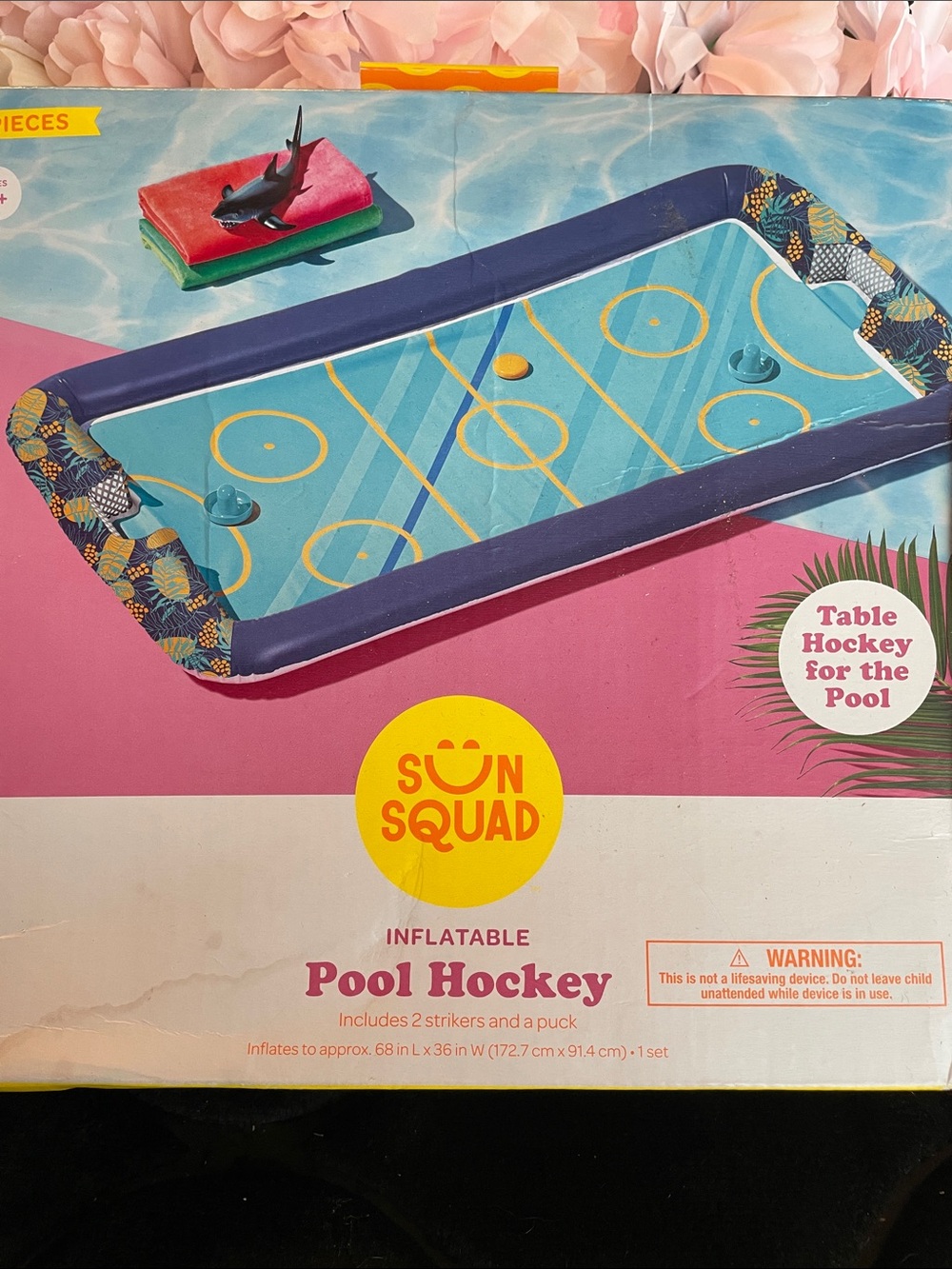 Sun Squad Inflatable Pool Hockey - Blue